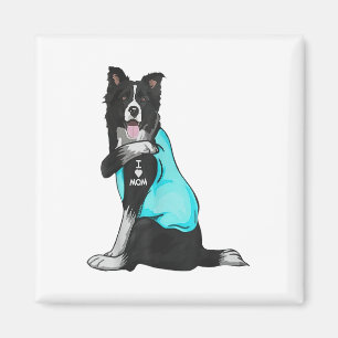 Íman Borda Collie I Love Mãe Tattoo Roupa Cachorro Mãe 