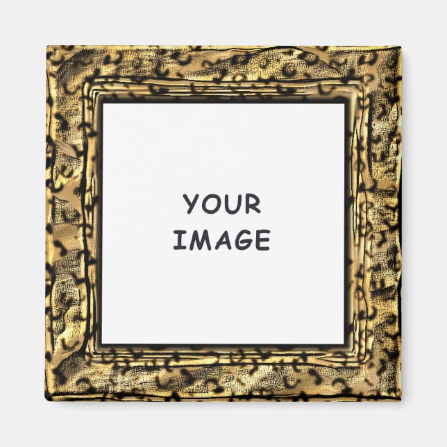 Íman Borda de Foto com Impressão Artística de Leopardo (Frente)