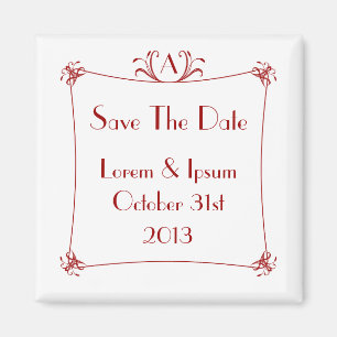 Íman Borda Elegante Personalizável Com Monograma