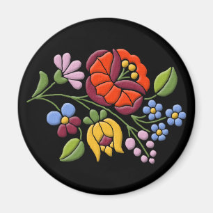 Íman Bordado de Kalocsa - Arte Folk Húngara bg.