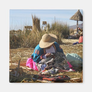 Íman Bordados de costura de mulher do Peru