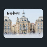 Íman Bordeaux Fotografia Mão-Letrada<br><div class="desc">A lembrança perfeita para lembrar sua viagem a Bordeaux. Apresentando uma cor d'água manchada. Foto tirada de Bordeaux,  França. Adicione uma data especial para torná-la ainda mais memorável!</div>
