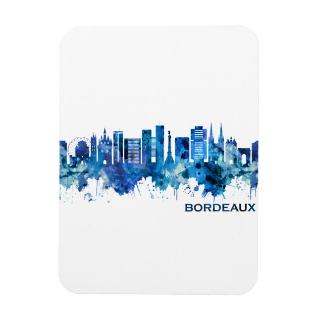 Íman Bordeaux França Skyline Blue (Vertical)