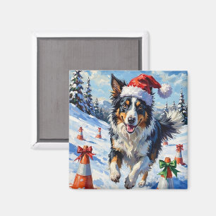 Íman Border Collie Cachorro Natal Neve Agilidade Divers