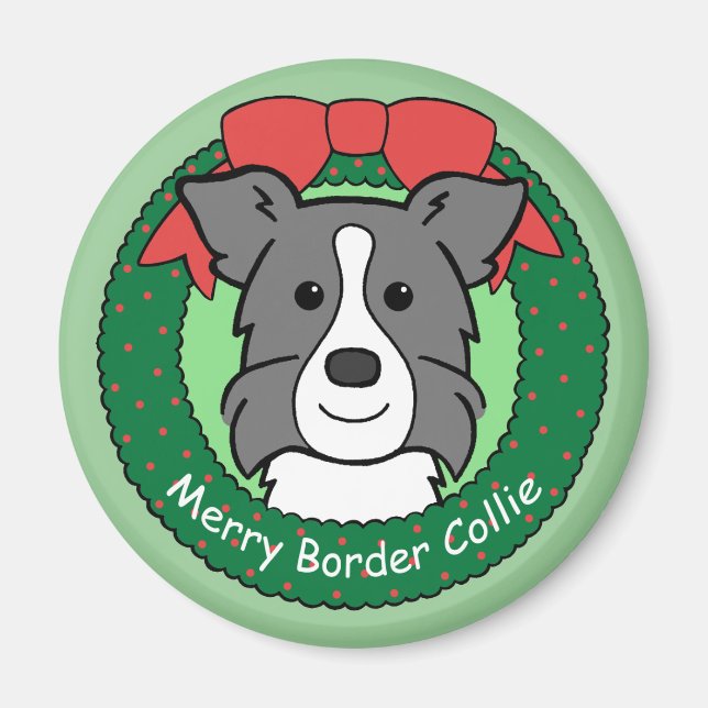 Íman Border Collie Christmas (Frente)