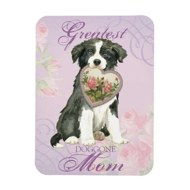 Íman Border Collie Heart Mãe (Vertical)