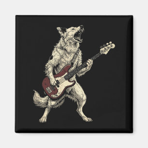 Íman Border Collie Rock Engraçado Tocando Violão Cão Re