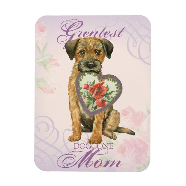 Íman Border Terrier Heart Mãe (Vertical)