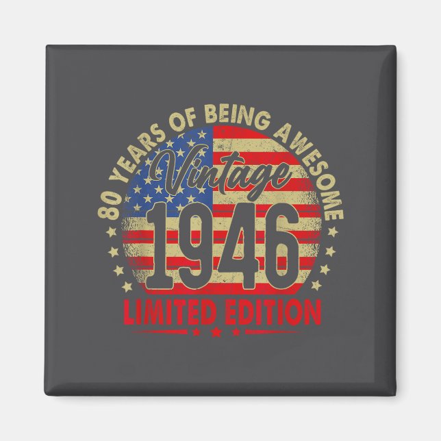 Íman Born In 1946 Limited Edition 80th Birthday 80 Year (Frente)