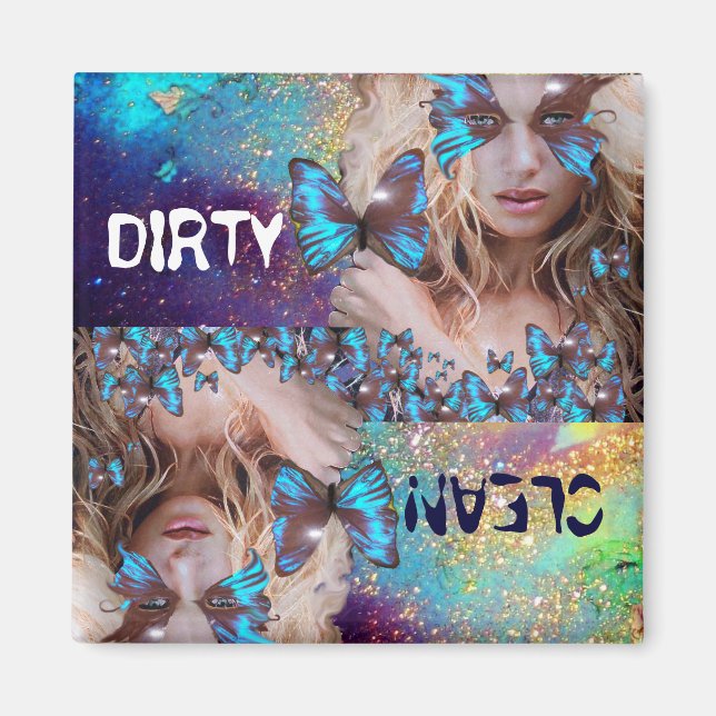 ÍMAN BORRACHA AZUL COM ESPUMA VERDE DOURADA (Frente)