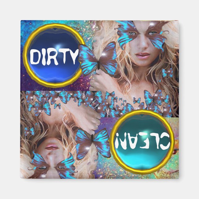 ÍMAN BORRACHA AZUL COM ESPUMA VERDE DOURADA (Frente)