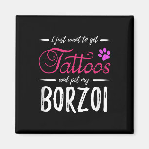 Íman Borzoi Dog Lover Tattoo Engraçado Cachorro Mãe Dom
