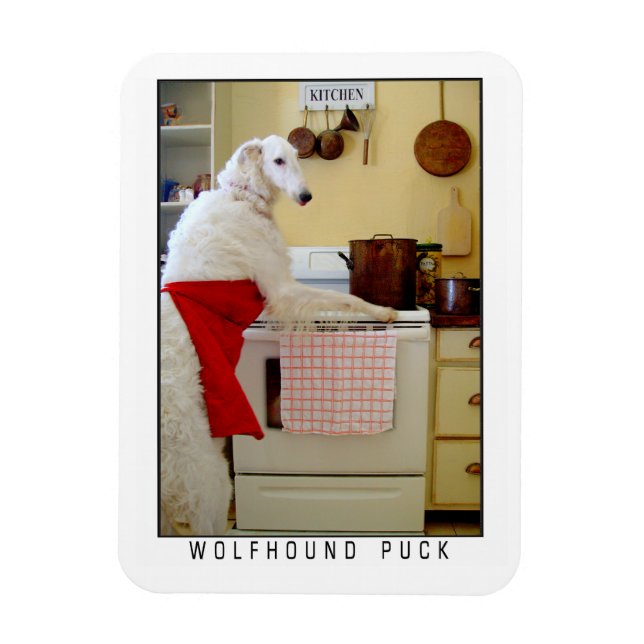 Íman Borzoi Lebrel Russo "Lebrel Puck" Cão (Vertical)