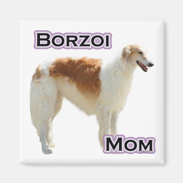 Íman Borzoi Mãe 4 - Magnet (Frente)