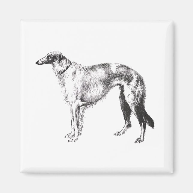 Íman Borzoi Martynow Etching (Frente)