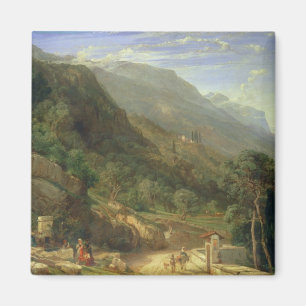 Íman Bosques verde-oliva em Varenna, lago Como, Italia,