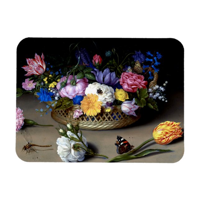Íman Bosschaert Flower Ainda A Vida Insetos Arte Holand (Horizontal)