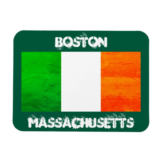 Íman Boston Irish Flag Magnet – Massachusetts Souvenir (Horizontal)