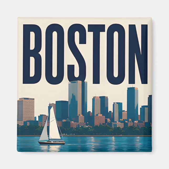 Íman ⚓ Boston Massachusetts Histórico (Frente)