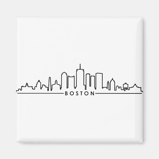 Íman BOSTON Massachusetts USA City Skyline Silhouette (Frente)
