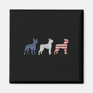 Íman Boston Terrier 4 de Julho Cachorro Patriótico Band