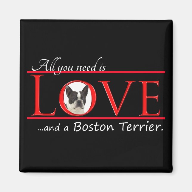 Íman Boston Terrier Love Magnet (Frente)
