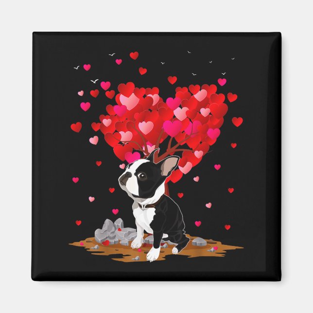 Íman Boston Terrier Lover Heart Shape Boston Terrier Va (Frente)