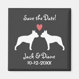 Íman Boston Terriers Casamento Salve a Data