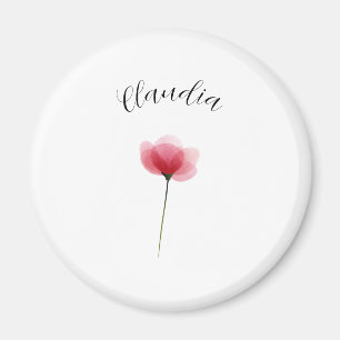 Íman Botânica Floral Minimalista de Aquarela Moderna e