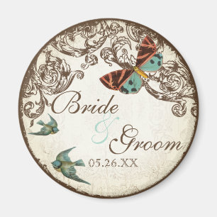 Íman Botanica Wedding Save the Date Magnet - Cream Tan
