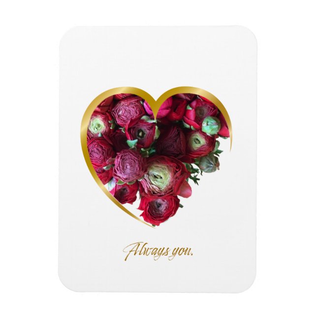 Íman Botanical Valentine’s Day Card – Floral Heart with (Vertical)