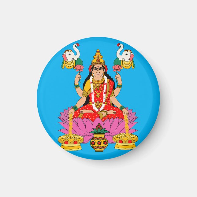 Íman Botão da Deusa Lakshmi (Frente)