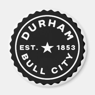 Íman Botão Data da Cidade de Durham Bull