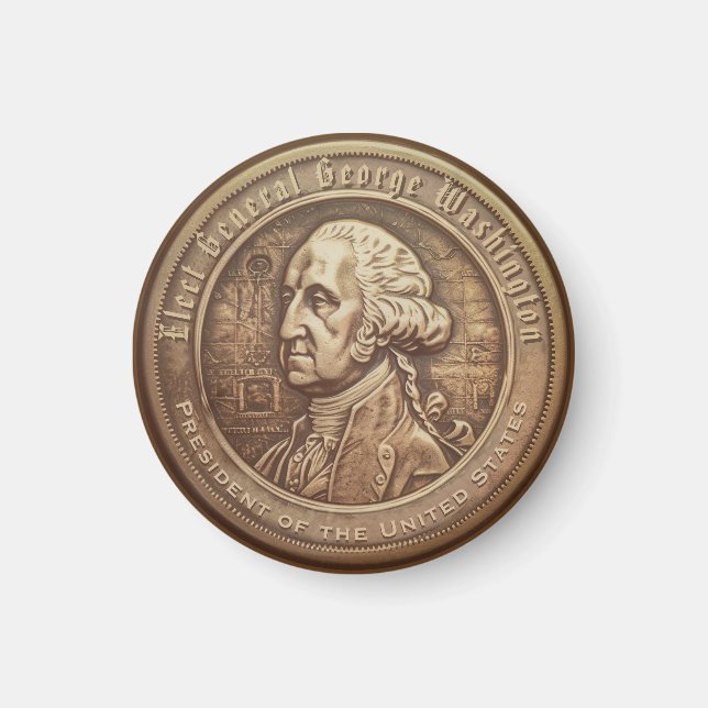 Íman Botão de Campanha de George Washington (Frente)