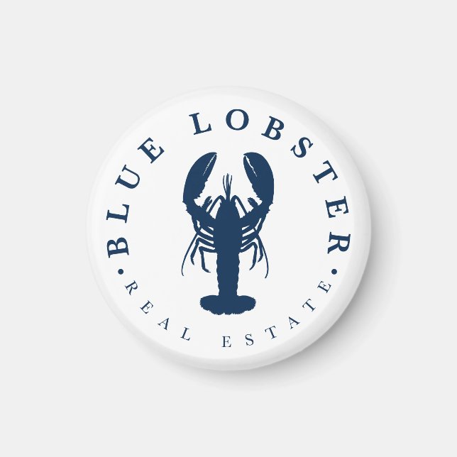 Íman Botão de imóveis da Lagosta Azul (Frente)