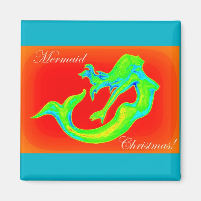 Íman botão de natal da sereia (Frente)