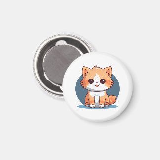 Íman Botão de Pin de Gato Laranja Fofo
