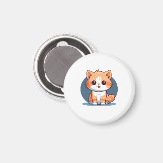 Íman Botão de Pin de Gato Laranja Fofo