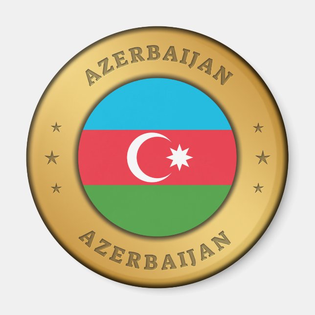 Íman Botão de Sinalizador do Azerbaijão (Frente)