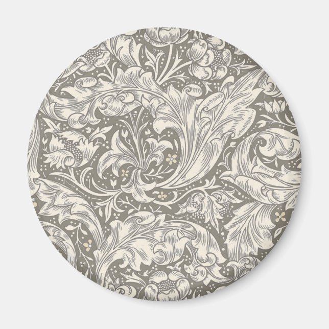 Íman Botão de Solteiro damasco antigo William Morris (Frente)