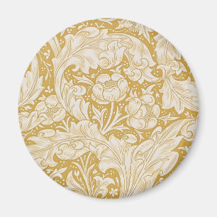 Íman Botão de Solteiro Floral Dourado William Morris