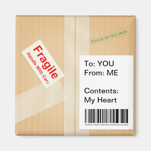 Íman Botão de Texto Personalizado de Cuta Caixa de Entr (Frente)