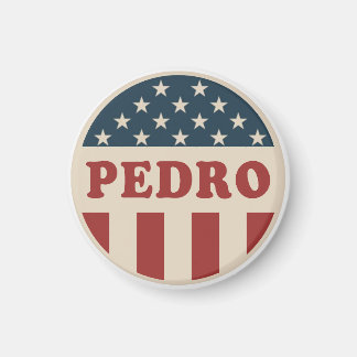 Íman Botão de Voto Retro-Americano Clássico de Pedro