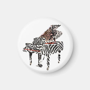 Íman Botão do ~ do piano de cauda da zebra
