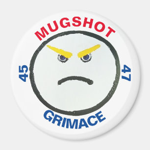 Íman Botão do refrigerador GRIMACE MUGSHOT