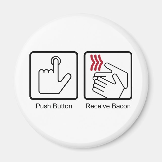 Íman Botão Empurrar, Receber Bacon - Disjuntor de Bacon (Frente)