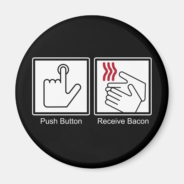 Íman Botão Empurrar, Receber Bacon - Disjuntor de Bacon (Frente)
