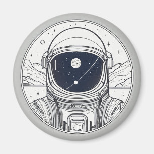 Íman Botão Magnet com design de espaço