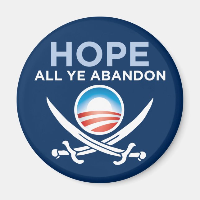 Íman Botão Obama-Hope-All-Ye-Abandon (Frente)