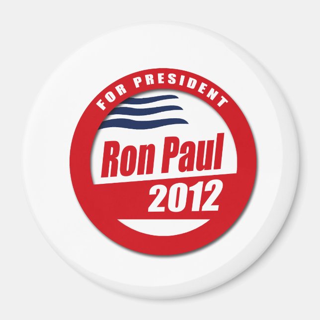 Íman Botão Ron Paul 2012 (Frente)
